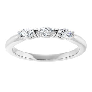 14K White Gold 1/4 CTW Marquise Anniversary Band. 124031:60013:P