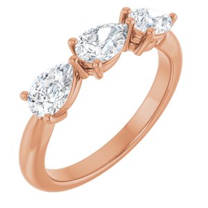 14K Rose Gold  6x4 mm Pear Anniversary Band. 124031:1034:P