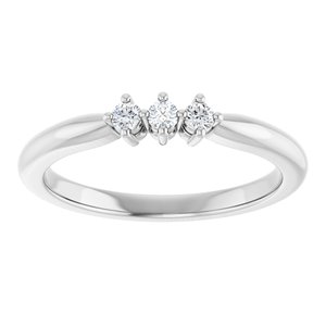14K X1 White Gold  2 mm Round Anniversary Band. 124031:152:P