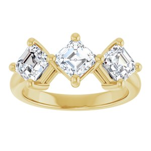 14K Yellow Gold  5 mm Asscher Anniversary Band. 124031:571:P