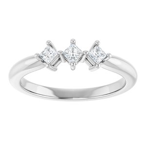 14K White Gold  2.25 mm Square Anniversary Band. 124031:660:P