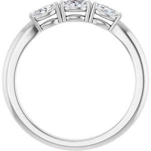 14K White Gold 1/4 CTW Marquise Anniversary Band. 124031:60013:P