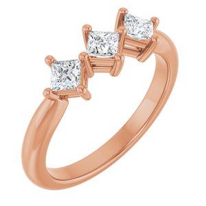 14K Rose Gold  3 mm Square Anniversary Band. 124031:704:P