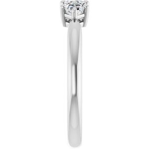 14K White Gold  2.6 mm Asscher Anniversary Band. 124031:540:P
