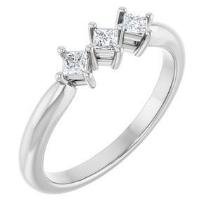 14K White Gold  2.25 mm Square Anniversary Band. 124031:660:P