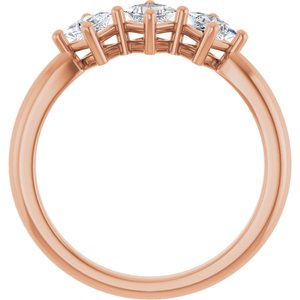 14K Rose Gold  3 mm Square Anniversary Band. 124031:704:P