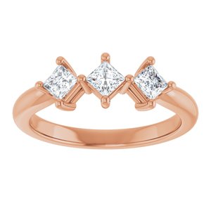 14K Rose Gold  3 mm Square Anniversary Band. 124031:704:P