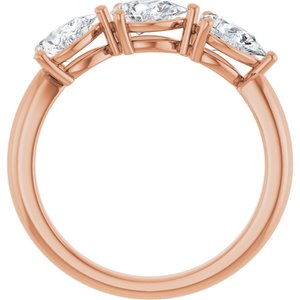 14K Rose Gold  6x4 mm Pear Anniversary Band. 124031:1034:P