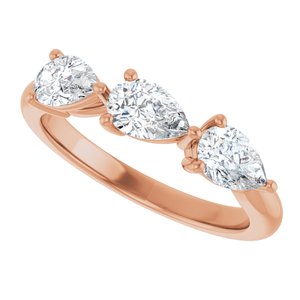 14K Rose Gold  6x4 mm Pear Anniversary Band. 124031:1034:P