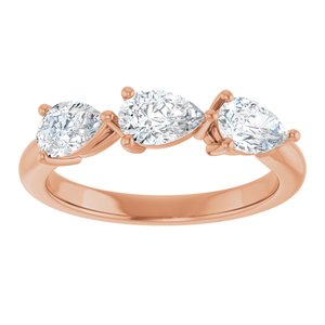 14K Rose Gold  6x4 mm Pear Anniversary Band. 124031:1034:P