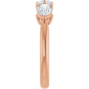 14K Rose Gold  6x4 mm Pear Anniversary Band. 124031:1034:P