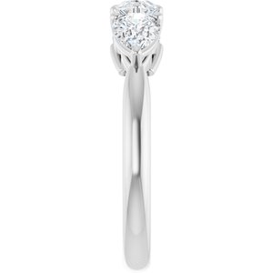 14K White Gold  6x4 mm Pear Anniversary Band. 124031:1035:P