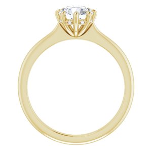 14K Yellow Gold 6.5 mm Round .02 CTW Diamond 8-Prong Hidden Halo-Style Engagement Ring. 124140:609:P