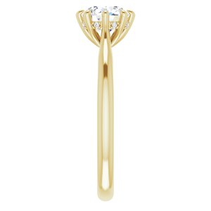 14K Yellow Gold 6.5 mm Round .02 CTW Diamond 8-Prong Hidden Halo-Style Engagement Ring. 124140:609:P