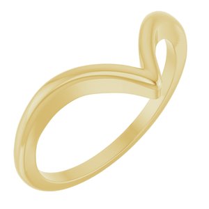 14K Yellow Gold V Ring. 651812:70000:P
