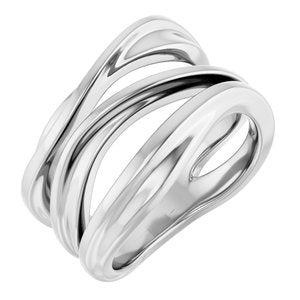 14K White Gold Negative Space Ring. 52079:100:P