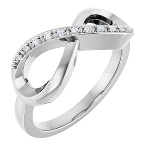 14K White Gold .05 CTW Diamond Infinity-Inspired Ring