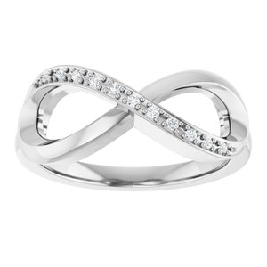 14K White Gold .05 CTW Diamond Infinity-Inspired Ring