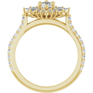 14K Yellow Gold 8x4 mm Marquise 1/2 CTW Diamond Halo-Style Accented Engagement Ring. 123770:601:P