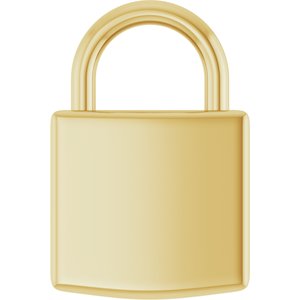 14K Yellow Gold Engravable Lock Pendant. 87184:100:P