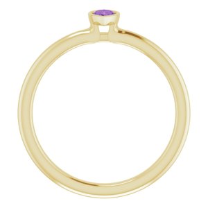 14K Yellow Gold Natural Amethyst Stackable Ring