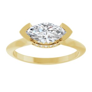 14K Yellow Gold 10x5 mm Marquise .05 CTW Diamond V-Prong Hidden Halo-Style Engagement Ring. 124283:113:P