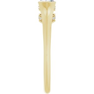 14K Yellow Gold 10x5 mm Marquise .05 CTW Diamond V-Prong Hidden Halo-Style Engagement Ring. 124283:113:P