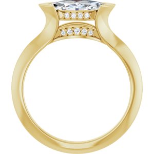 14K Yellow Gold 10x5 mm Marquise .05 CTW Diamond V-Prong Hidden Halo-Style Engagement Ring. 124283:113:P