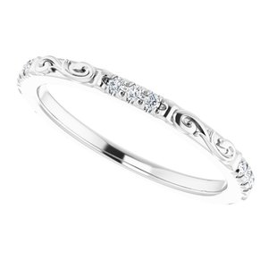 14K White Gold .08 CTW Diamond Anniversary Band. 124377:101:P