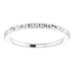 14K White Gold .08 CTW Diamond Anniversary Band. 124377:101:P