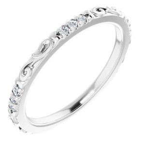 14K White Gold .08 CTW Diamond Anniversary Band. 124377:101:P