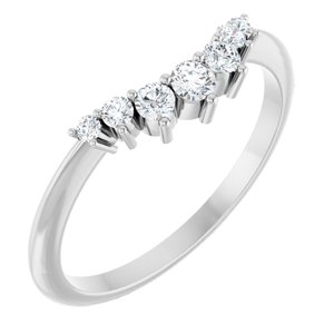 14K White Gold 1/5 CTW Diamond Contour Band. 122737:6004:P