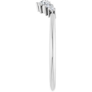14K White Gold 1/5 CTW Diamond Contour Band. 122737:6004:P