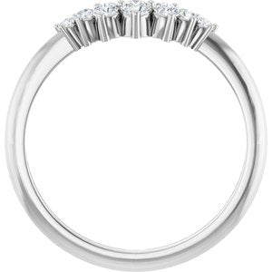 14K White Gold 1/5 CTW Diamond Contour Band. 122737:6004:P