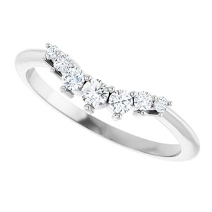 14K White Gold 1/5 CTW Diamond Contour Band. 122737:6004:P