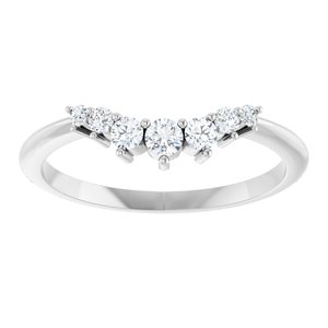 14K White Gold 1/5 CTW Diamond Contour Band. 122737:6004:P