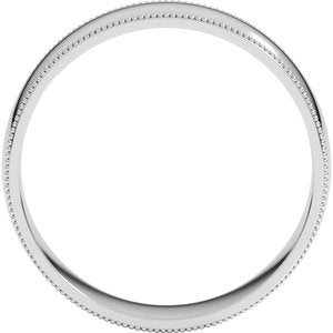 14K White Gold 6 mm Milgrain Comfort-Fit Half Round Band. MGR10:43235:P