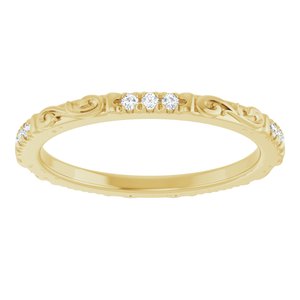 14K Yellow Gold 1/8 CTW Diamond Eternity Band. 124378:179:P