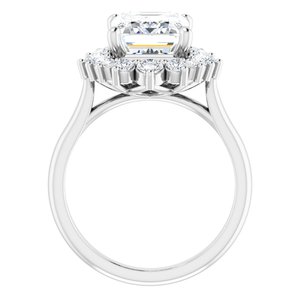 14K White Gold 10x8 mm Emerald Halo-Style Engagement Ring. 124470:750:P