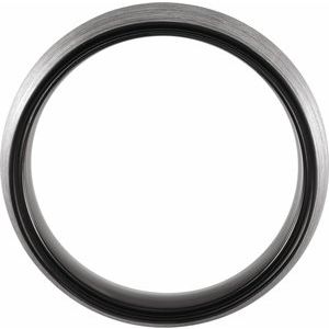 Black PVD Tungsten 6 mm Comfort-Fit Half Round Men's Band. TAR52183:606:P