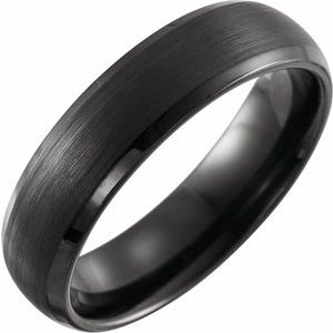 Black PVD Tungsten 6 mm Beveled-Edge Comfort-Fit Men's Band. TAR52193:606:P