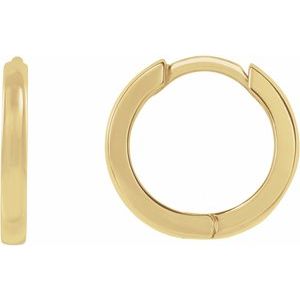 14K Yellow Gold Hinged 10 mm Hoop Earrings. 87384:101:P