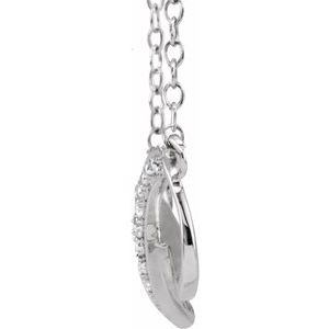 14K White Gold .025 CTW Diamond Infinity-Inspired 16-18" Necklace