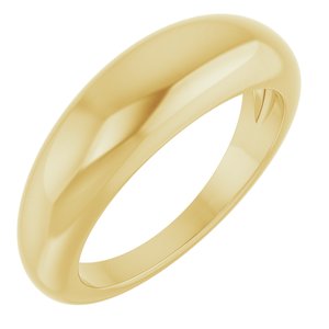 14K Yellow Gold 6 mm Petite Dome Ring. 52257:109:P