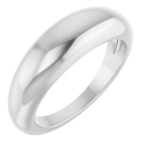 14K White Gold 6 mm Petite Dome Ring. 52257:110:P