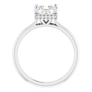 14K White Gold 6 mm Square .08 CTW Diamond Hidden Halo-Style Engagement Ring. 124626:100:P
