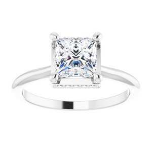 14K White Gold 6 mm Square .08 CTW Diamond Hidden Halo-Style Engagement Ring. 124626:100:P