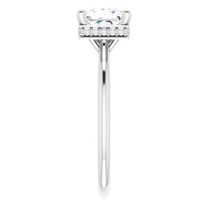 14K White Gold 6 mm Square .08 CTW Diamond Hidden Halo-Style Engagement Ring. 124626:100:P