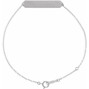 Sterling Silver Geometric 7-8" Engravable Bracelet. BRC768:1003:P