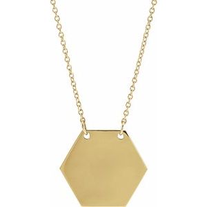 14K Yellow Gold 17.8x15.5 mm Medical Identification 18" Necklace